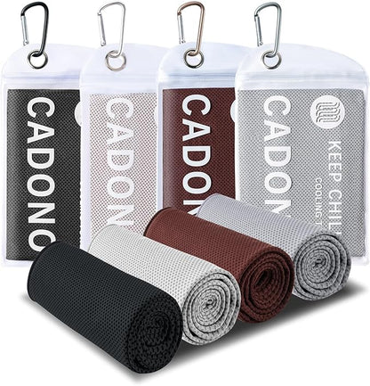 4 Pack Cooling Towel (40"x12"), Soft Breathable Chilly Towel, Ice Towel, Microfiber Towel for Yoga, Sport, Running, Workout,Gym, Camping, Fitness, Workout & More Activities(Multicolor)