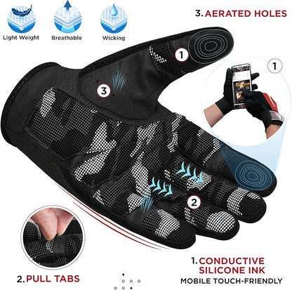 RDX Weight Lifting Gloves with Wrist Support -Touch Screen Full Finger Gym Workout, Breathable Anti Slip Padded Grip, Men Women Fitness Training, Powerlifting Bodybuilding HIIT Exercise Weightlifting