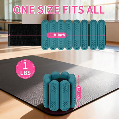 Wrist & Ankle Weights for Women Men, 1lb/2lb/4lb Set of 2 - Adjustable Wearable Weighted Bands, Waterproof Silicone Arm & Leg Weights for Pilates, Yoga, Walking, Dance, Home Workout & Gym