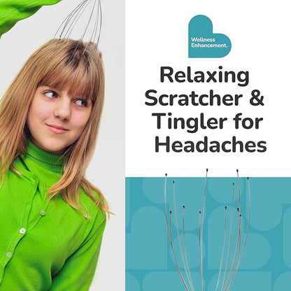 BioSwiss Scalp Massager, Handheld Head and Temple Massage Tool for Relaxation and Hair Stimulation