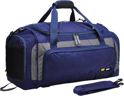MIER Large Gym Bag for Men Sports Duffle Bag with Shoe Compartment 60L Lightweight Duffel Bags for Workout Fitness Travel, Blue