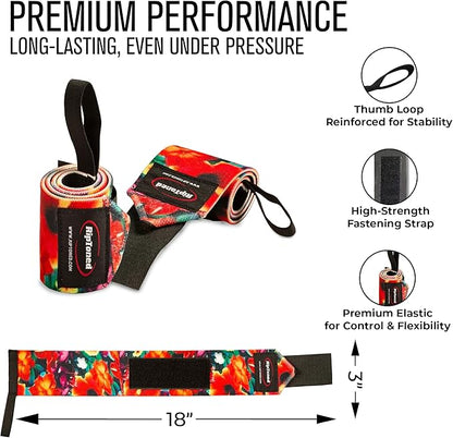Rip Toned Wrist Wraps for Weightlifting – USPA & USAPL Approved 18" Wrist Straps for Powerlifting – Adjustable, Durable Gym Wraps with Thumb Loop – Maximum Support for Men & Women