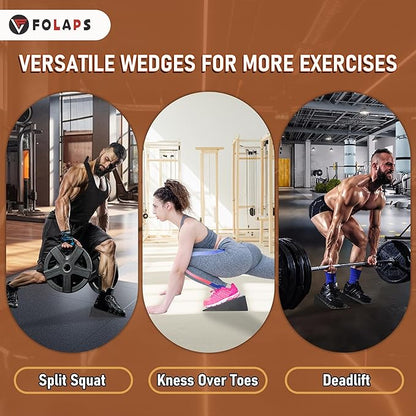 Squat Wedge Block with Guide for Heel Elevated Squat Weightlifting Slant Board for Squats with Carry Bag to Improve Mobility Balance and Strength Performance