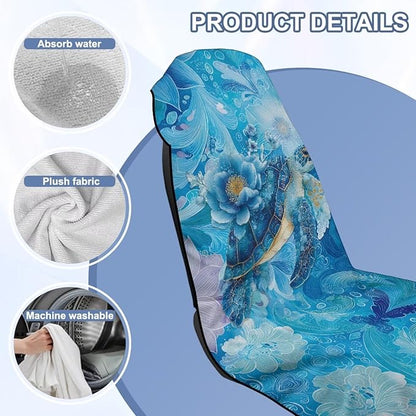 Bulopur Tropical Car Seat Towel Cover After Gym Post Workout Tennis Beach Towel Car Seat Over Front Seats Only Auto Bucket Seats Blanket for Swimming Pool Camping Athletic