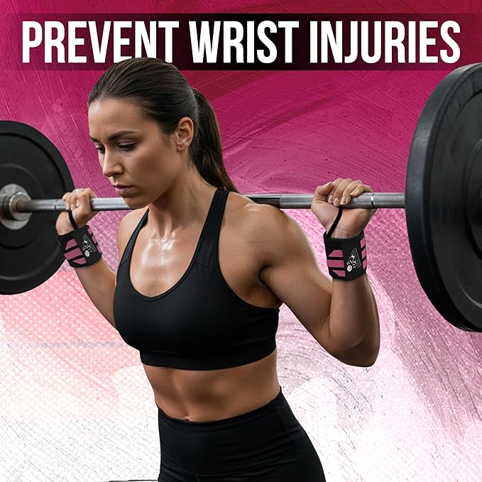 Nordic Lifting Wrist Wraps (1 Pair/2 Wraps) – Lifting Wrist Wraps with Thumb Loop for Weightlifting, Powerlifting & CrossFit – Durable Wrist Support Straps for Men & Women – Gym Essentials for Heavy Lifts