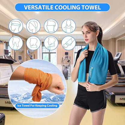 SYOURSELF Cooling Towel, Cooling Towels for Neck,40" x 12"Ice Towel for Instant Cooling Relief, Soft Breathable Chilly Towel, Perfect Yoga, Golf, Sports, Gym, Workout, Athletes Towel (1PC-Orange)