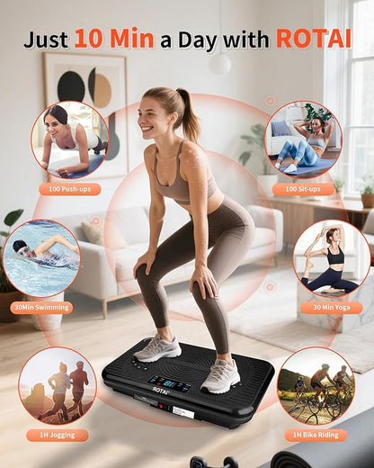 Vibration Plate Exercise Machine for Lymphatic Drainage Massager & Weight Loss, 400 lbs Capacity Whole Body Vibrating Shake Plate Workout for Women and Men