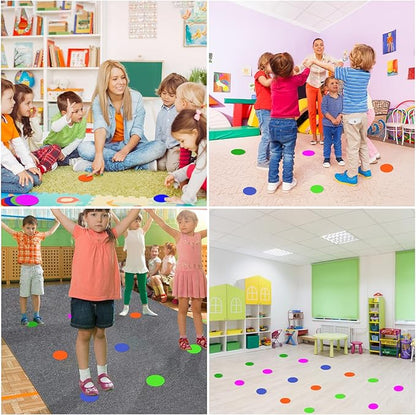 Poly Spots 4" or 9" Flat Cones Spot Markers for Gym/PE Training, Dance, 12/18/24 Pcs Non-Slip Rubber Floor Dots Flat Disc Markers for Soccer Basketball Sports Agility Drills, Classroom Activities