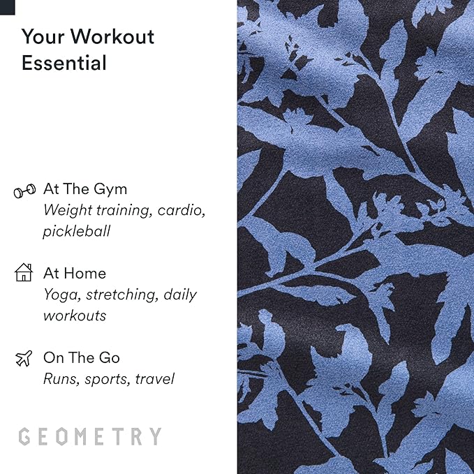 GEOMETRY Gym Towels for Working Out - Compact & Quick Dry, Super Absorbent Double-Sided Microfiber Sweat Towel - Premium Microfiber for Gym - Lavender Nights, 16" x 30", 1 Piece