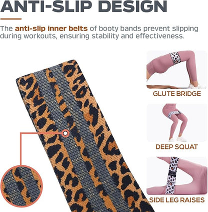 Booty Bands, 3 Levels Hip Bands, Polyester-Cotton and Latex Silk Workout Bands Resistance Bands for Home, Gym, Fitness, Pilates, Yoga (Pack of 3)