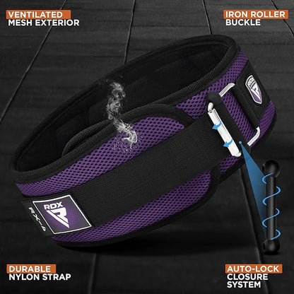 RDX Weight Lifting Belt, Curved Padded Back Lumbar Support, Fitness, Core Exercise Workout Bodybuilding Powerlifting Deadlifts Squats, Ladies Gents Men Women Home Gym Equipment