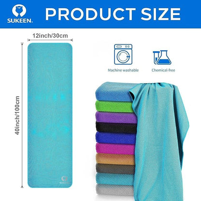 Sukeen Cooling Towel (40"x12"), Soft Breathable Cooling Towels for Neck and Face, Chilly Sweat Towel, Neck Cooling Wraps for Gym, Yoga, Sports, Camping, Hiking