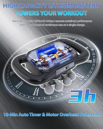16-Head Massage Gun, Deep Tissue Percussion Massager with 9 Modes & 9 Intensities, 2600mAh Battery Back Massager for Pain Relief Deep Tissue for Muscle Pain Relief in Back, Legs, Shoulders