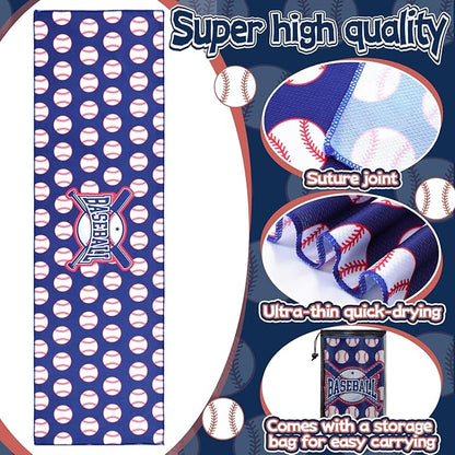 Peryiter 20 Pcs Baseball Towel 40 x 12 Inch Breathable Ice Towel with Storage Bag Quick Dry Microfiber Team Gift Fitness Camping Gym Running Sports Men Women Coach Gift