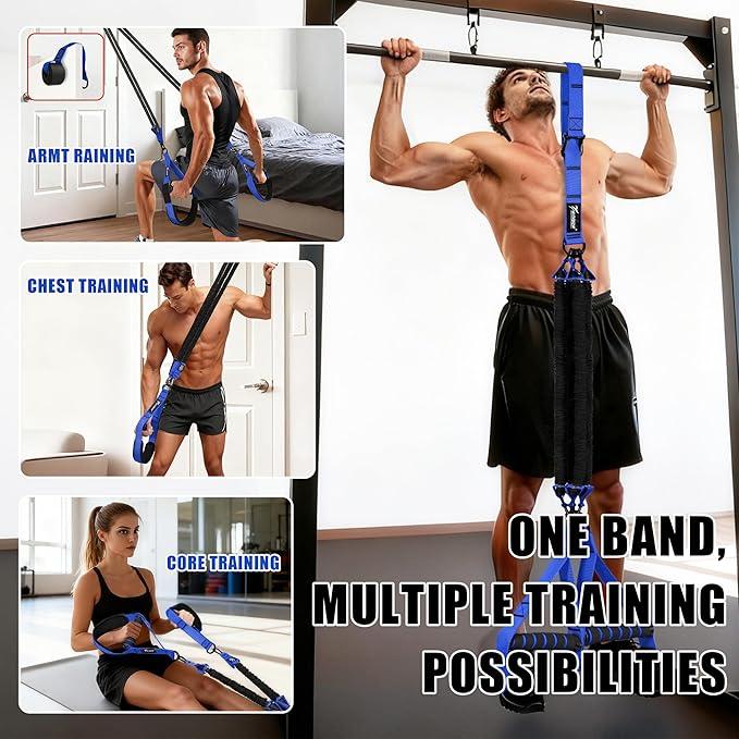 Pull Up Assistance Bands, Heavy Duty Resistance Bands with Handles, Exercise Band with Door Anchor, Adjustable Workout Band Set for Pull Up Bar, Full Body Strength&Muscle Training, Recovery, Home Gym