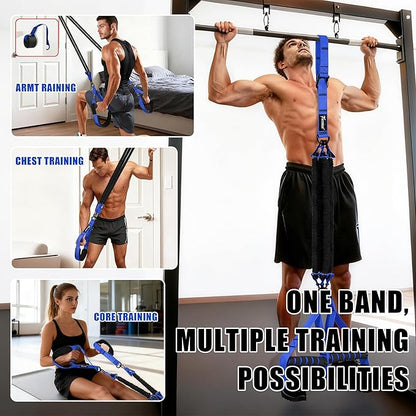Pull Up Assistance Bands, Heavy Duty Resistance Bands with Handles, Exercise Band with Door Anchor, Adjustable Workout Band Set for Pull Up Bar, Full Body Strength&Muscle Training, Recovery, Home Gym