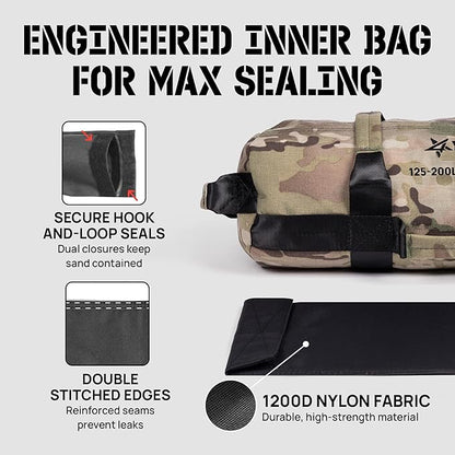 Yes4All Sandbags for Working Out, Adjustable Sand Bags for Weight Training with Handles, Multiple Colors & Sizes 5-200lbs