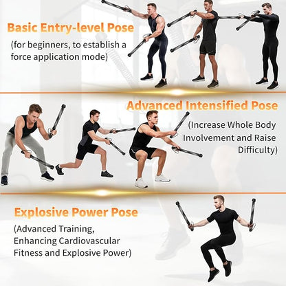 Ropeless Battle Ropes for Home Gym-Portable Cordless Training Rope Fitness Equipment for Men & Women,Weighted Workout Ropes for HIIT,Versatile Exercise Equipment for Home and Travel(Black)