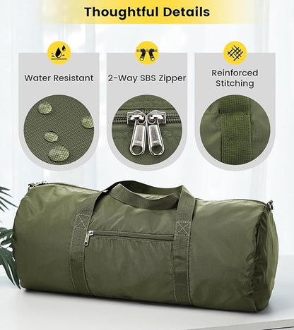 Vorspack Duffel Bag 20-24-28 Inches Foldable Gym Bag for Men Women Duffle Bag Lightweight with Inner Pocket for Travel Sports