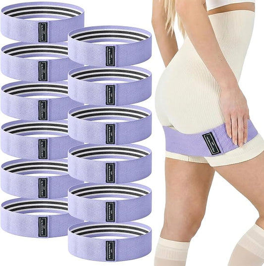 12 PCS Fabric Resistance Bands for Working Out, Booty Bands for Women and Men, Exercise Bands for Legs and Hip,Elastic Stretch Bands for Exercise Yoga Pilates Fitness Home Workout