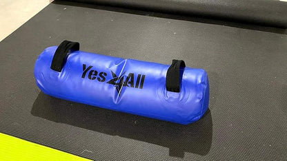 Yes4All Large Aqua Bags for Workout 35/45/80lbs - Ultimate Core Water Weights Aqua Bag - Portable Stability Fitness - Perfect Agility, Durability for Indoors and Outdoors - Clear & Dark Blue