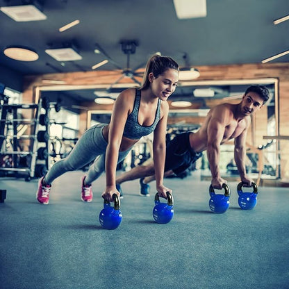 Yes4All Kettlebell, Vinyl Coated Kettlebell Cast Iron Sets with Stable Flat Bottom for Full Body Workout, Push up, Grip Strength Training & Weights Exercises