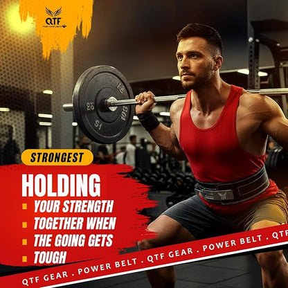 QTF'S Weight Lifting Lever Belt For Men and Women Made of Thick Leather Gym Training Belt Ideal for Weightlifting and Bodybuilding Squats and Deadlifts