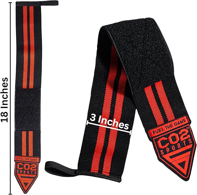 Wrist Straps for Weightlifting – 18” Heavy Duty Polyester Elastic Lifting Straps with Wrist Support, Gym Straps for Deadlifts, Pull Ups, Strength Training, Weight Lifting Accessories for Men & Women