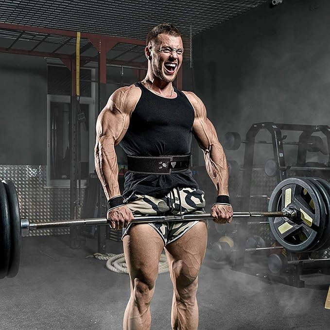 RDX Weight Lifting Belt Powerlifting, Approved By IPL and USPA, 10mm Thick 4" Leather Lumbar Back Support, Lever Buckle Gym Strength Training Equipment, Bodybuilding Deadlifts Squats Workout Men Women