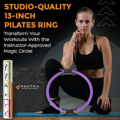 MANTRA SPORTS Pilates Ring Circle, Magic Circle Pilates Ring, Inner Thigh Exercise Equipment, Fitness Rings for Women, Thigh Master Inner Thigh Exerciser, Yoga Ring Pilates Equipment for Home Workouts