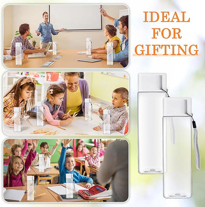 20 Pack Water Bottle for Kids Bulk,17 oz Plastic Water Bottles Wide Mouth Adults Sports Water Bottle,Reusable Large Drinking Cups for School Gym Outdoor Fitness,Clear