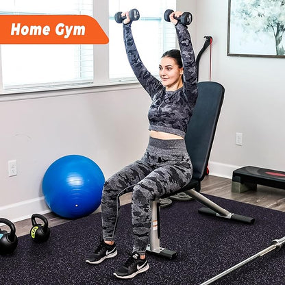SUPERJARE 0.4'' Thick 12 Pcs 48 Sq Ft Rubber Top Exercise Equipment Mats, High Density EVA Foam Mats with Rubber Top, Interlocking Gym Flooring for Home Gym, Protective Workout Mat, Black/Purple