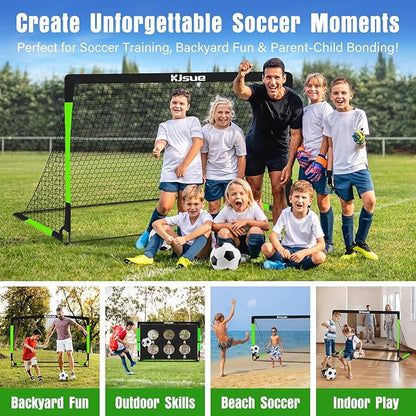 Kids Soccer Goal for Backyard Set - 2 of 6x4 ft Soccer Goals Training Equipment, Soccer Net for Kids Age 3-5 6-8 8-10 10-12, Ball, Targets for Toddler Kid Youth Soccer Games Sports Outdoor Play