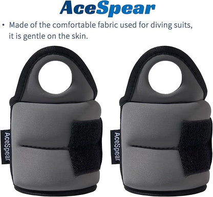 AceSpear Wrist Weights with Thumb Loops Lock for Men Women 1lb*2 2lbs*2 3lbs*2 Ankle Weights Weighted Gloves for Running Strength Training Walking Exercises