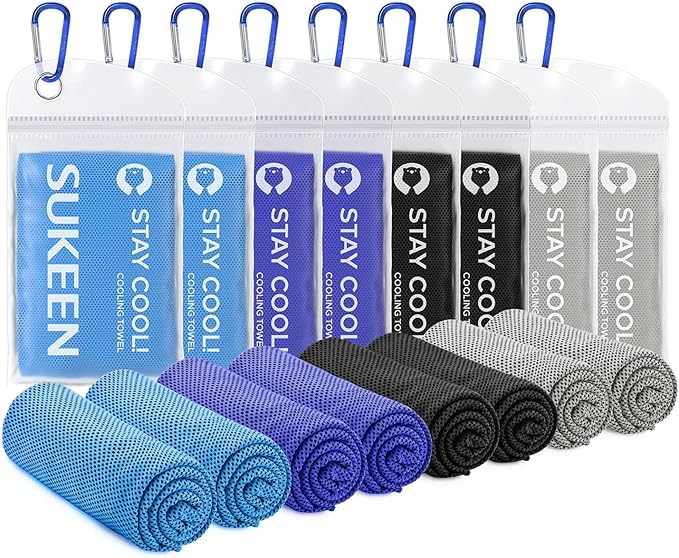 Sukeen Cooling Towels(40"x12") for Neck & Head, Soft Breathable Chilly Towel for Yoga, Golf, Gym, Camping, Running, Workout & More Activities