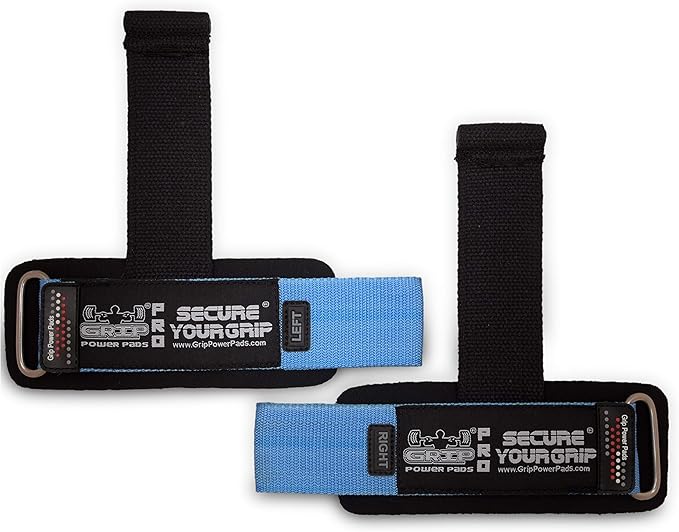 Gym Lifting Dowel Straps Neoprene Padded Wrist Wraps for Weight Training, Bodybuilding & Fitness – Wrist and Grip Support, 2 Pack (Blue)