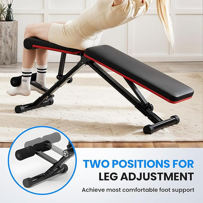 InfiniPower Foldable Adjustable Weight Bench Press 795LB for Home Gym, Full Body Workout Sit Up Exercise, Ab Exercises Strength Training, Lifting Incline Decline Flat Utility Benches, 2-Sec Folding