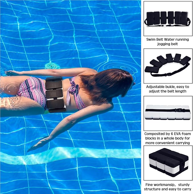 5 Pcs Pool Aquatic Exercise Set Including 2 Lightweight Water Dumbbells, 2 Ankle Swimming Weights, and Swim Belt Water Exercise Equipment for Aquatic Aerobics