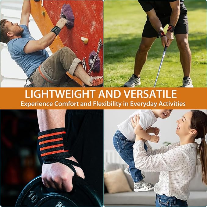 Wrist Wraps for Weightlifting 18" Professional Gym Wrist Straps for Lifting with Heavy Duty Thumb Loop Support for Powerlifting,Bench,Cross Training, Elastic Wrist Brace for Men Women Work Out