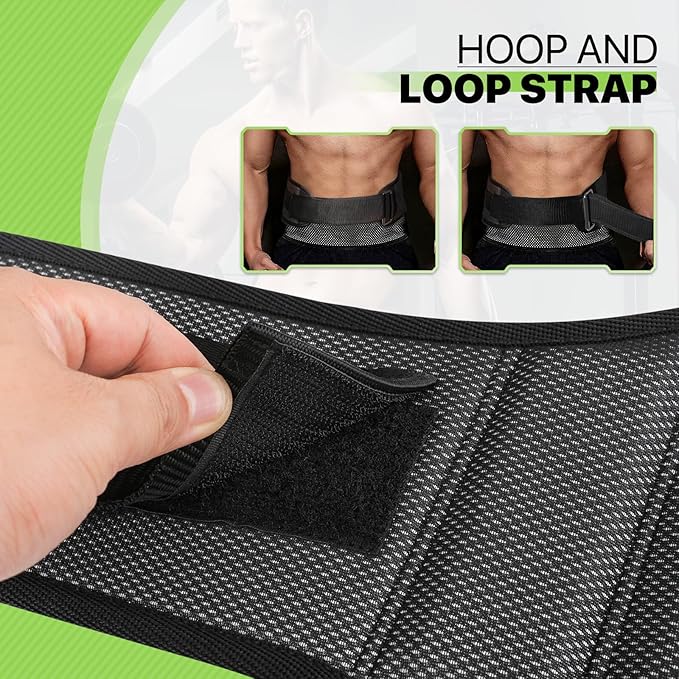 Weight Lifting Belt for Men Women, 8" Back and Lumbar Support Gym Belt for Bodybuilding, Fitness, Powerlifting, Cross Training