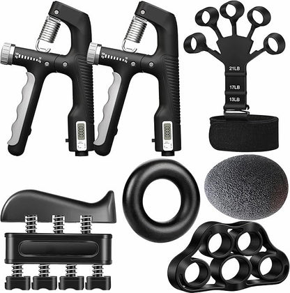 Hand Gripper Strengthener, Adjustable Resistance 22-220Lbs (10-100kg) Forearm Exerciser, Grip Strength Trainer for Muscle Building & Injury Recovery, Aerobic Hands