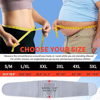 FEATOL Back Brace for Lower Back Pain Women, Breathable Back Support Belt for Women & Men with Lumbar Pad, Lumbar Support Belt for Heavy Lifting & Work, Scoliosis, Grey, 4XL (Circumference:63-68")