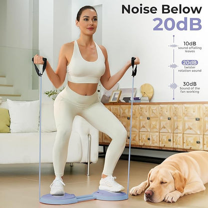 Waist Twisting Machine Exercise - Ab Twister Board MAX 300LBS | Intelligent Counting Lap & Calorie & Time, with 2 Resistance Bands | 3 Adjustable Distances to Suit Different Exercise Needs
