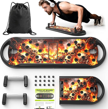 Push Up Board Fitness, Workout Home Gym Equipment, 20 in 1 Exercise Pushup Bar Handles for Floor, Strength Training Equipment for Men