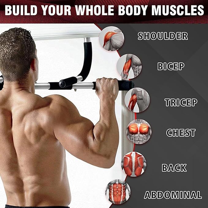 SteelCrush Doorway Pull-Up Bar – Multi-Grip Chin-Up Bar for Home Workout & Strength Training