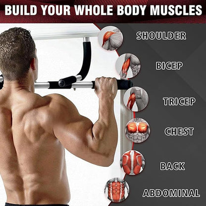 SteelCrush Doorway Pull-Up Bar – Multi-Grip Chin-Up Bar for Home Workout & Strength Training