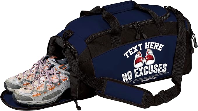 Personalized Boxing Duffle Bag with Name – Durable Gym Bag for Fighters, Custom Training Gear Bag with Shoe Compartment for Gloves & Equipment