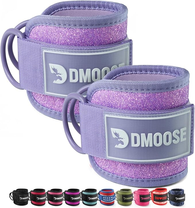 DMoose Fitness Ankle Strap for Cable Machine - One Size Fit with Premium Padding Cuffs, Ankle Bands for Working Out, Booty Workouts, Leg Extension, Hip Abductors, Kickbacks & Lower Body Exercises