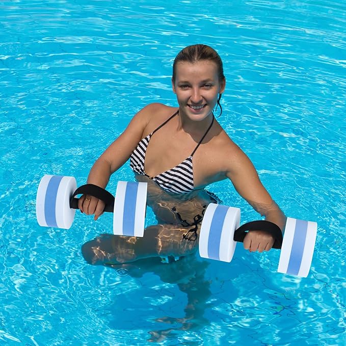 UNAOIWN Water Weights for Pool Exercise 2Pcs Water Dumbbells Aerobics Pool Barbells Lightweight Resistance Aquatic Dumbbell for Swimming