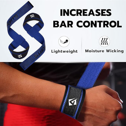AQF Lifting Wrist Straps for Weightlifting, Powerlifting & Deadlifts – 23” Neoprene Padded Cotton Straps for Strength Training & Gym Workouts - Maximum Grip Support for Men & Women